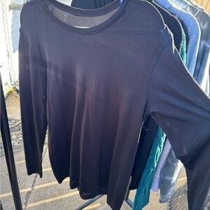 Black Long Sleeve lululemon work out Women's Top